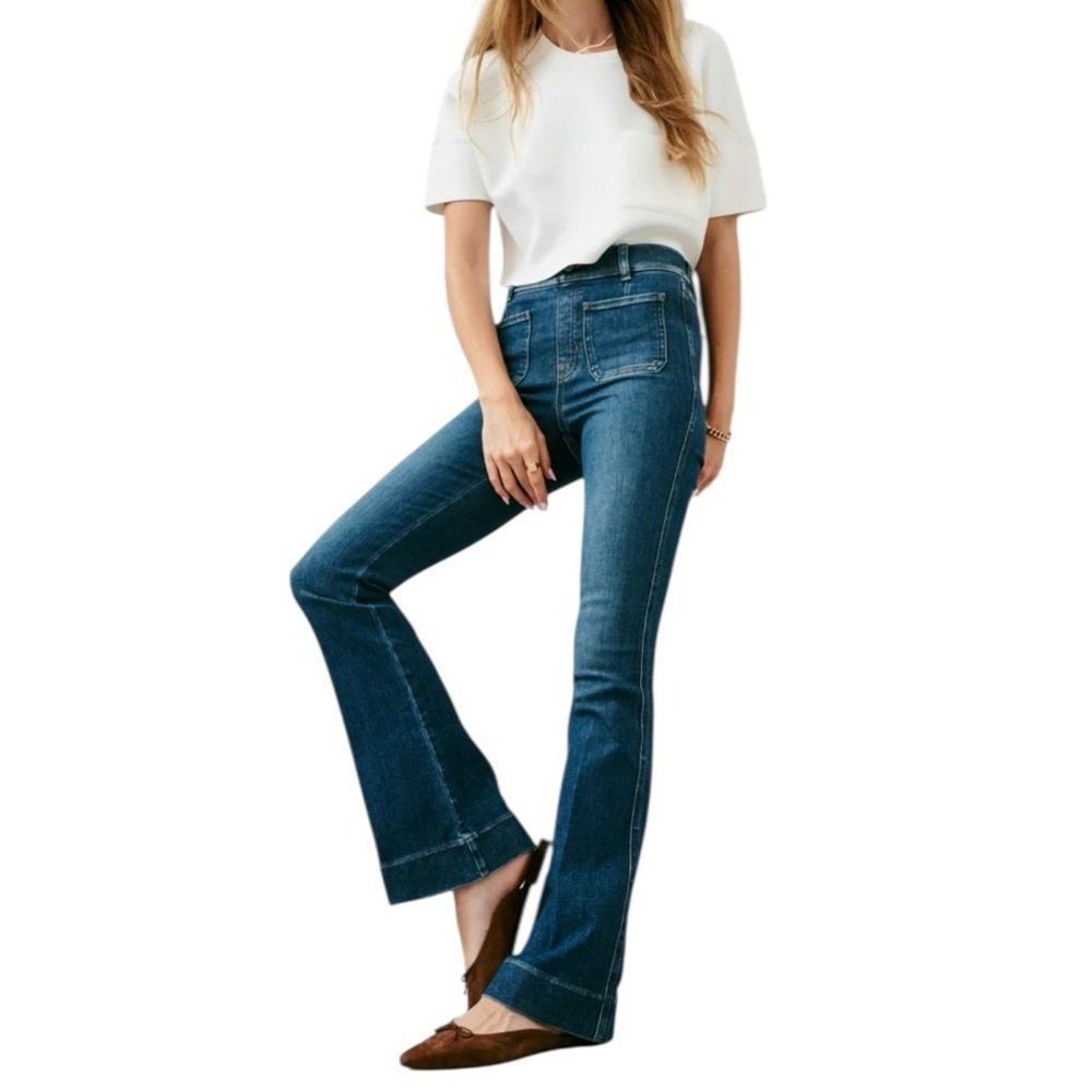 Spanx Patch Pocket Flare Jeans Size XL New - Picture 4 of 13